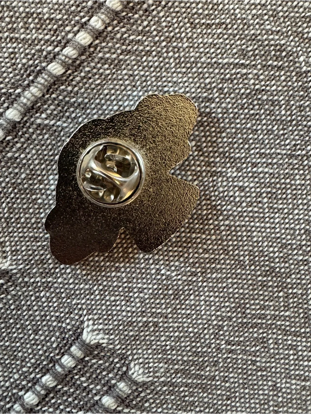 Prada Mode Silver Tone Enamel Logo & Flying Saucer UFO Pin